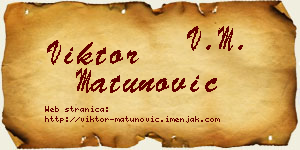 Viktor Matunović vizit kartica